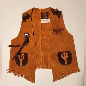 Sheplers kids suede sheriff vest size S